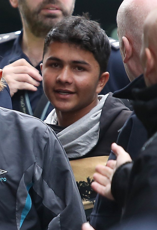 Shamsher Sherin, 13, the teenage refugee who Lily Allen spoke to in Calais, arrives in London from the "Jungle" camp in Calais