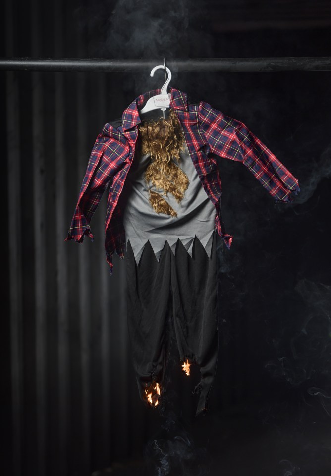 15 seconds . . . werewolf costume from Matalan caught light in 15 seconds 