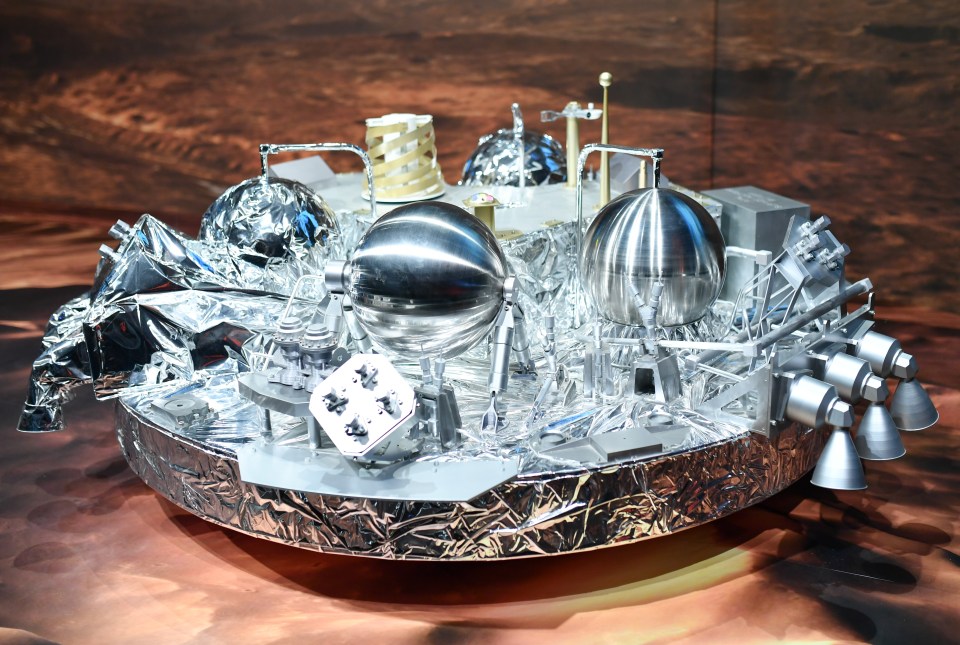 A model of Schiaparelli probe on display at the European Space Agency in Darmstadt