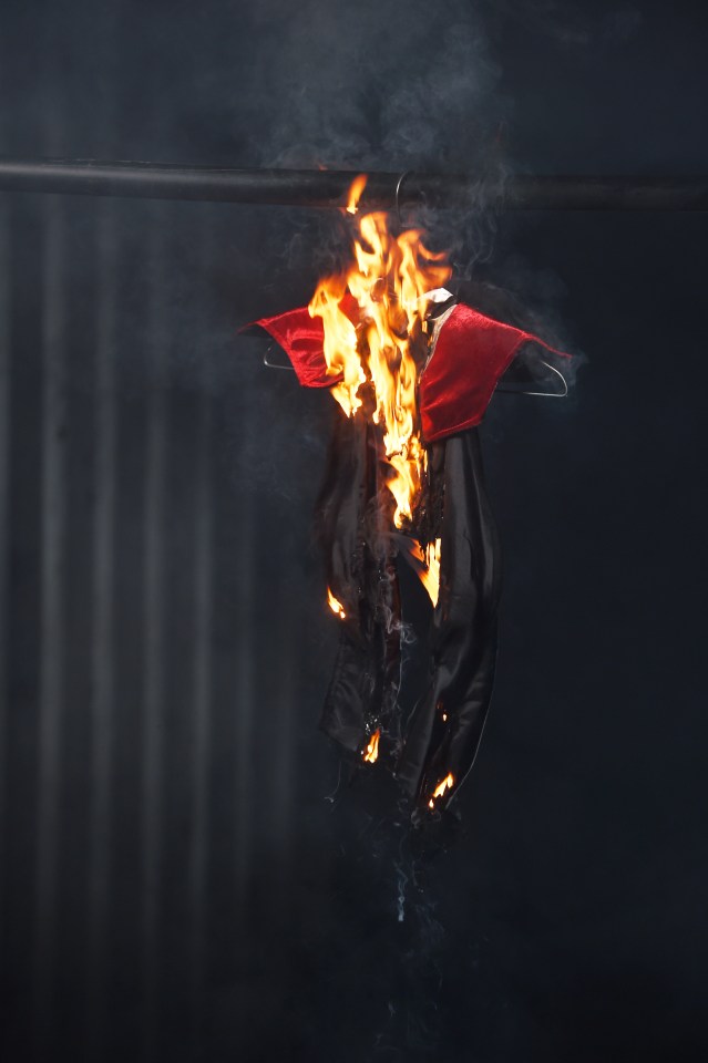 Fire shock . . . the costume for 5-6 year-olds was on fire in 1min 46 seconds