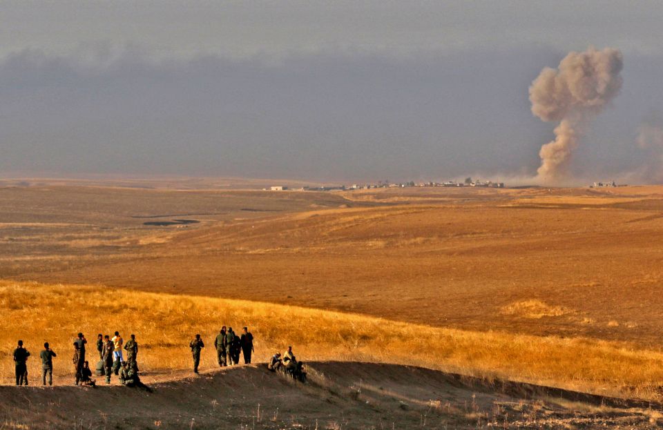 Kurdish troops launched a "pincer" movement on three ISIS positions this morning