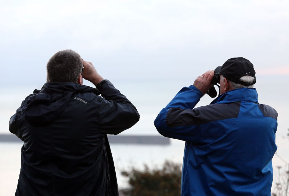 Brits look on for the Russian fleet from the Kent shoreline