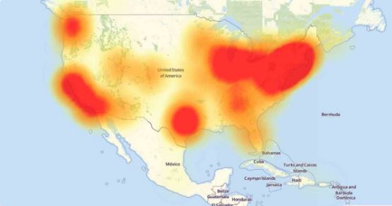 The map of DDoS attacks from Friday