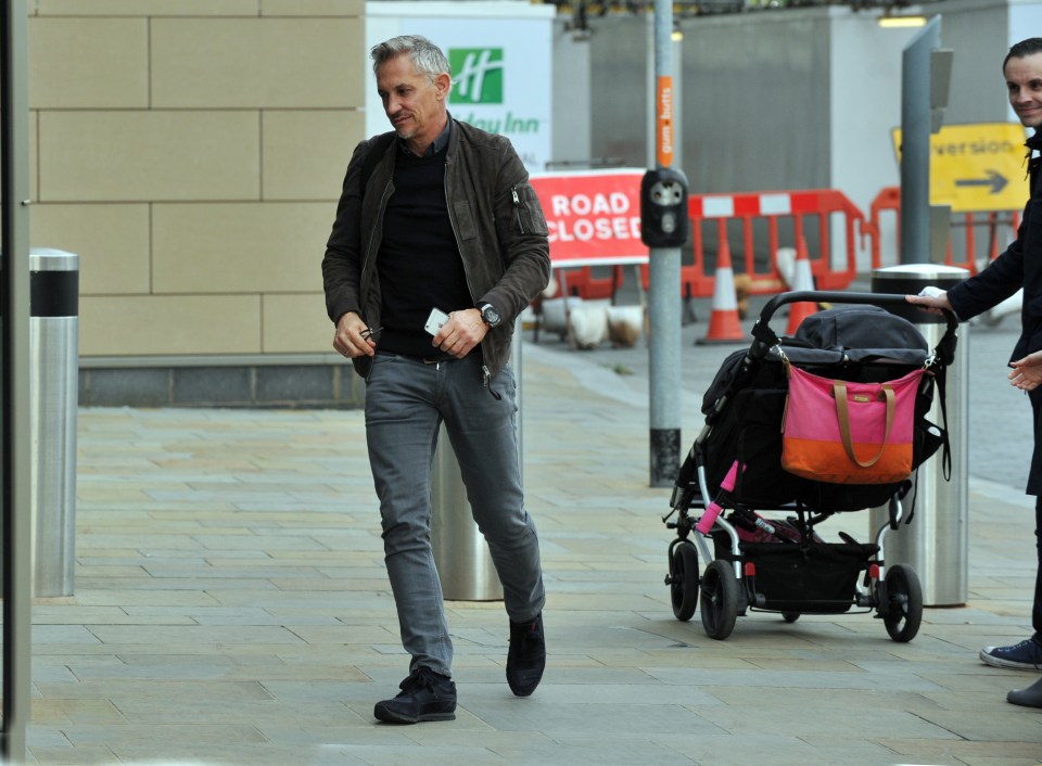The Match of the Day presenter was arriving at the Salford studios before tonight's show
