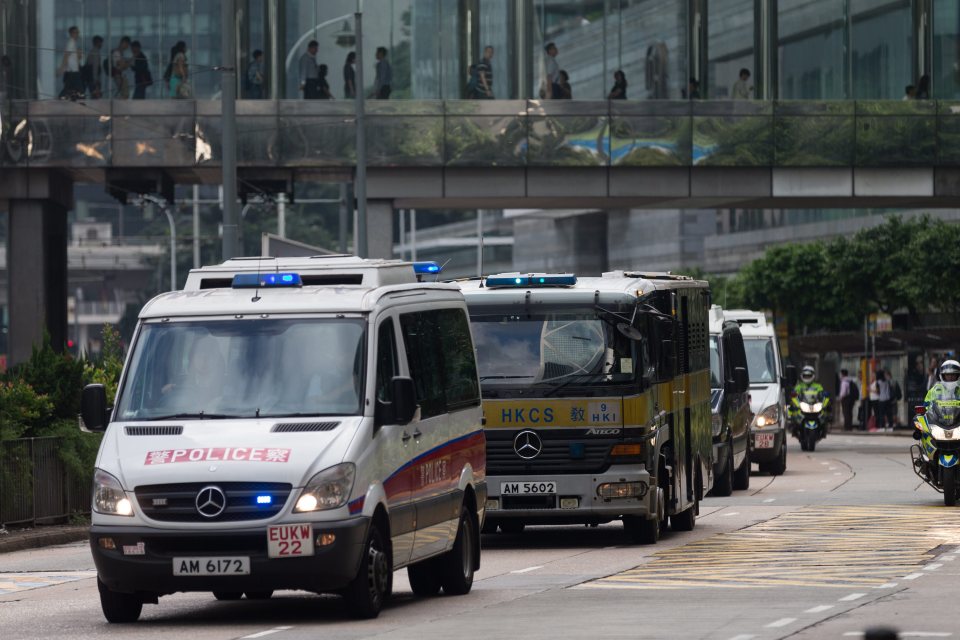Jutting (Pictured arriving at court in a police van) described how he barricaded himself in his bedroom and called police