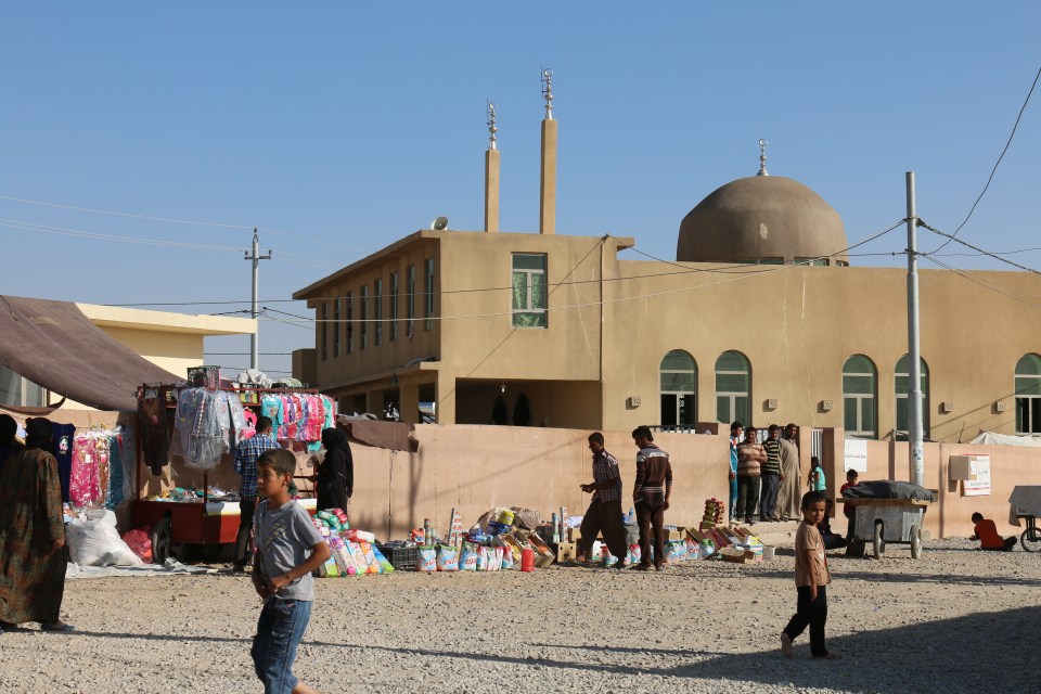 The main Mosque in Dibaga refugee camp in Northern Iraq