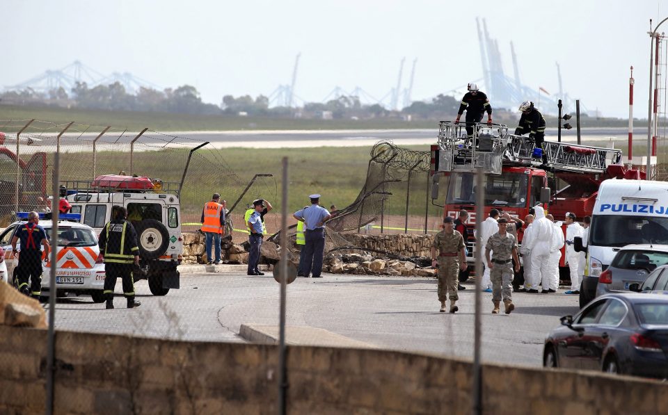 The plane was carrying anti people and drug smuggling officials