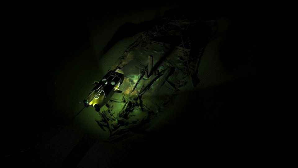 Byzantine shipwreck being surveyed by MMT surveyor ROV