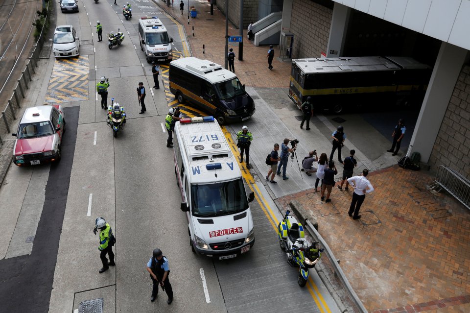 Jutting arrives at court today in his armoured prison van
