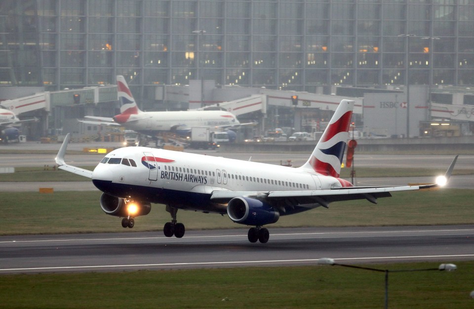 British Airways flight taking off on the runway