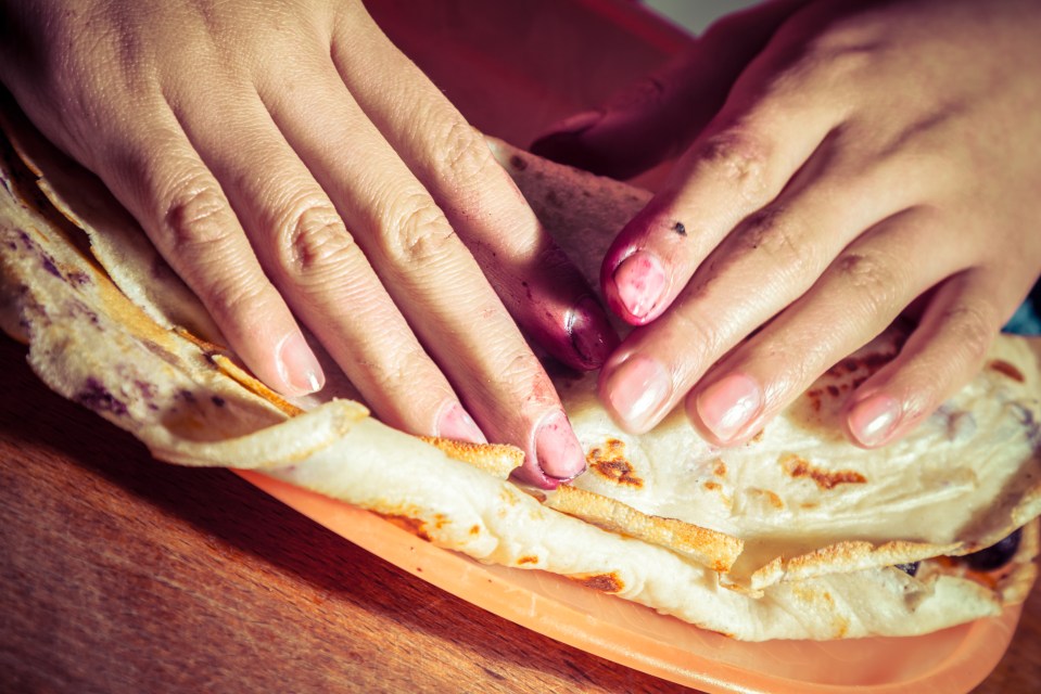 Extreme Close Up Of Roti In Plate