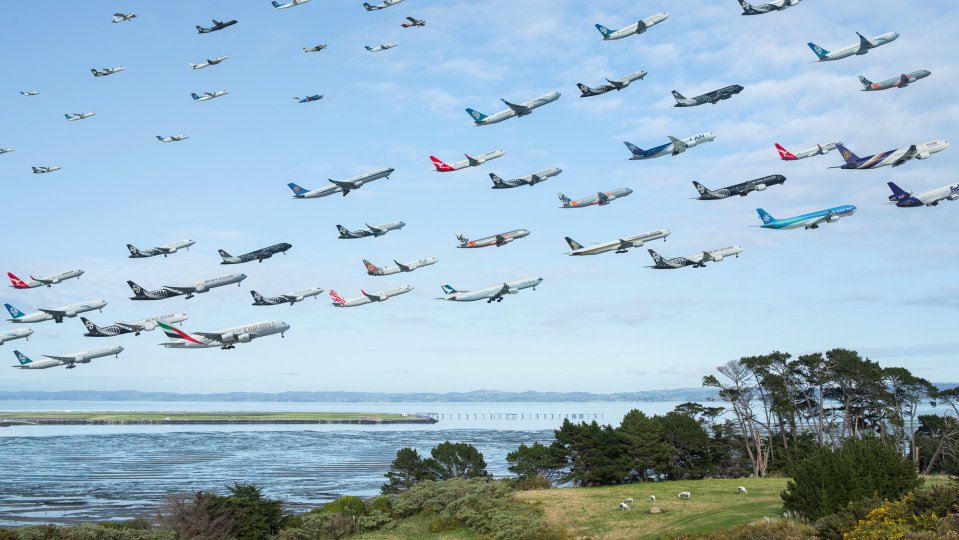 Following the success of his first picture, he set out to visit a number of famous airports - like Aukland - to go and visit