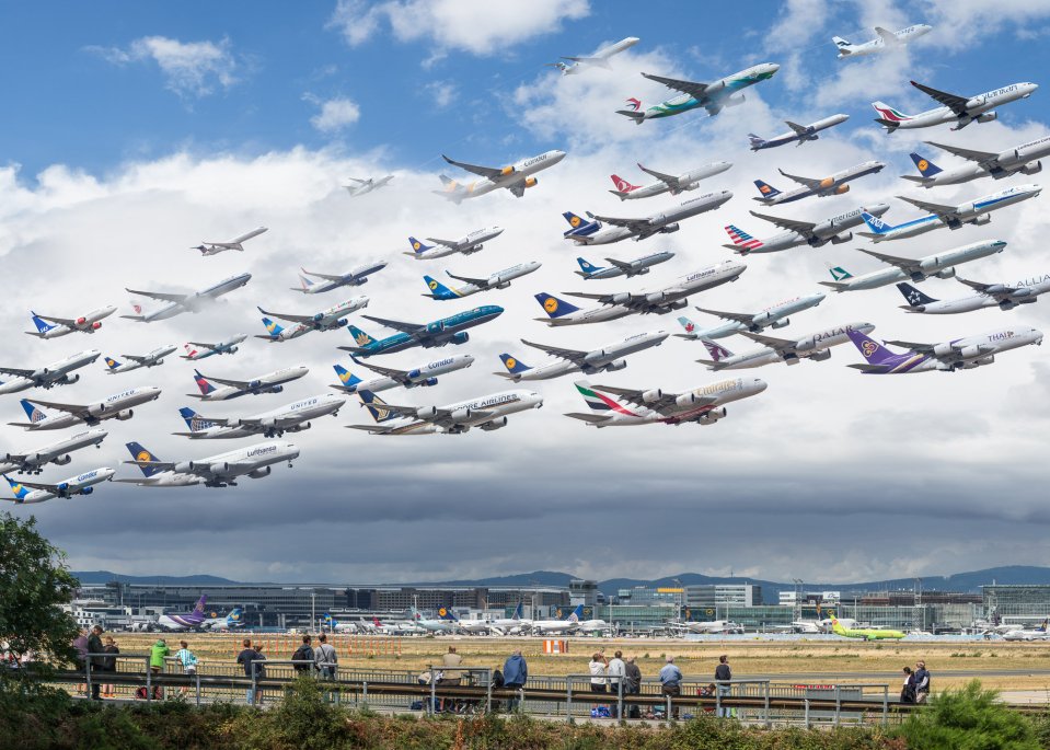 The pics show the astonishing volume of air traffic coming from the world's busiest airports