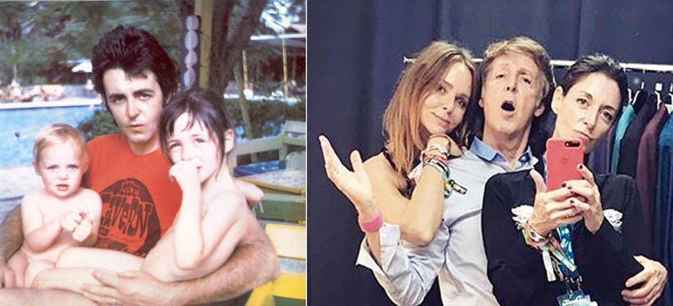 ir Paul McCartney with his daughters Stella and Mary