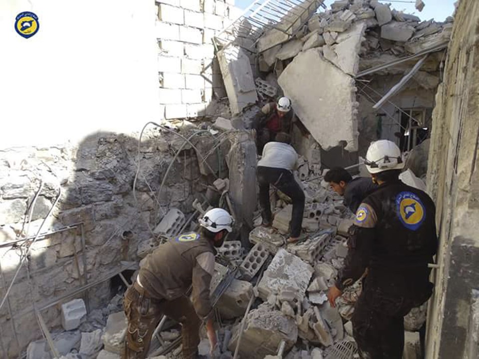 The area around the school was reduced to rubble
