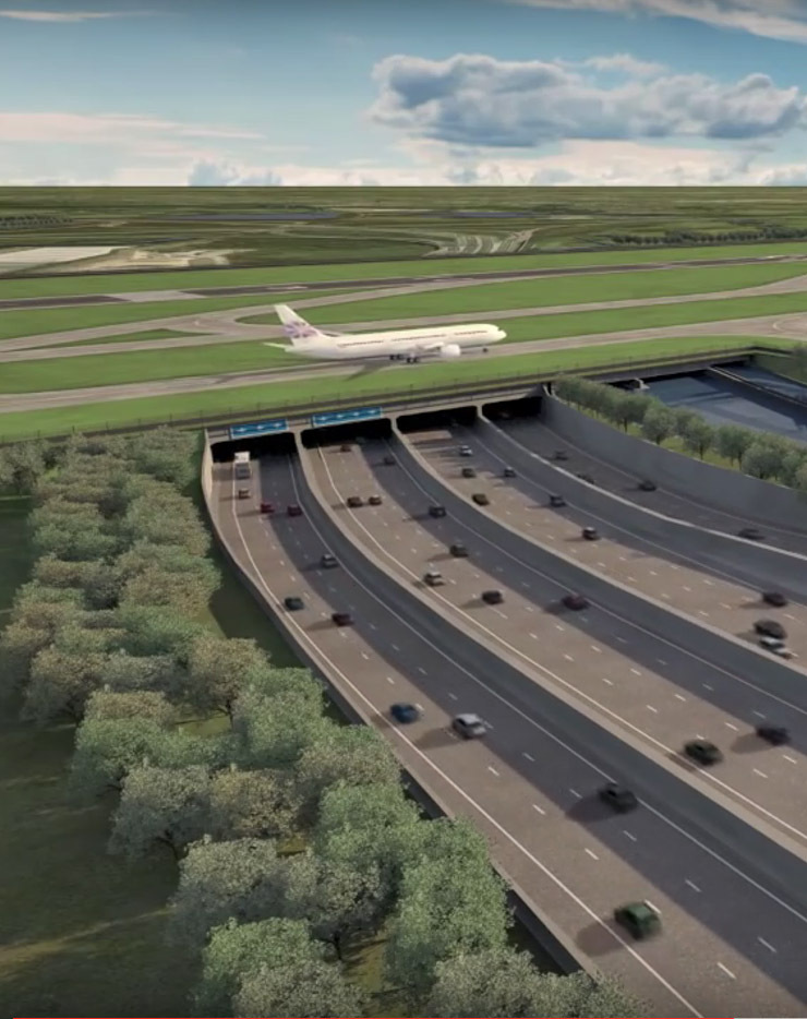 It comes as Chris Grayling said the third runway at Heathrow may be built on top of the M25