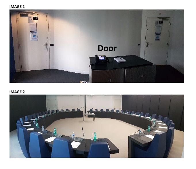 An internal report into the altercation between the MEPs showed the room where it happened