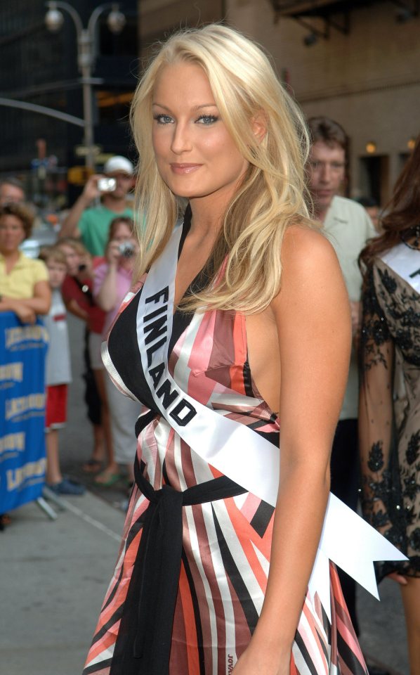 Miss Finland Ninni Laaksonen at the Late Show with David Letterman in New York