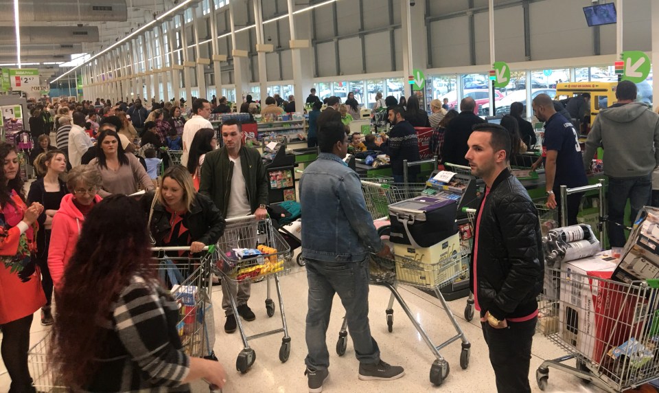 People were forced to visit the cash machine before paying for their shopping 