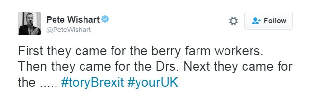 Pete Wishart's tweet