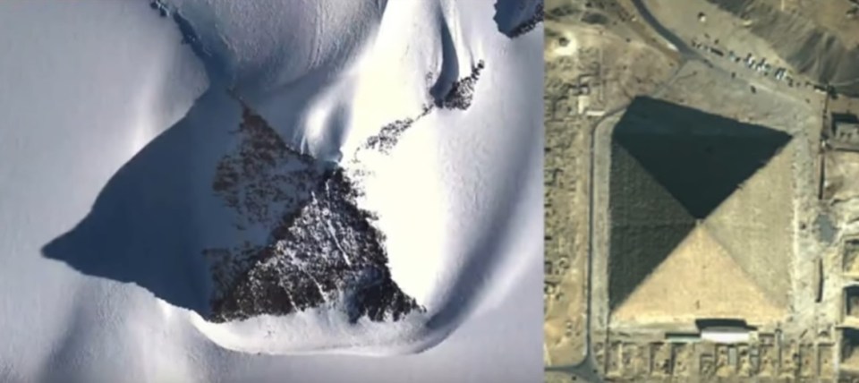 Internet users believe the Google Earth image closely resembles a pyramid 