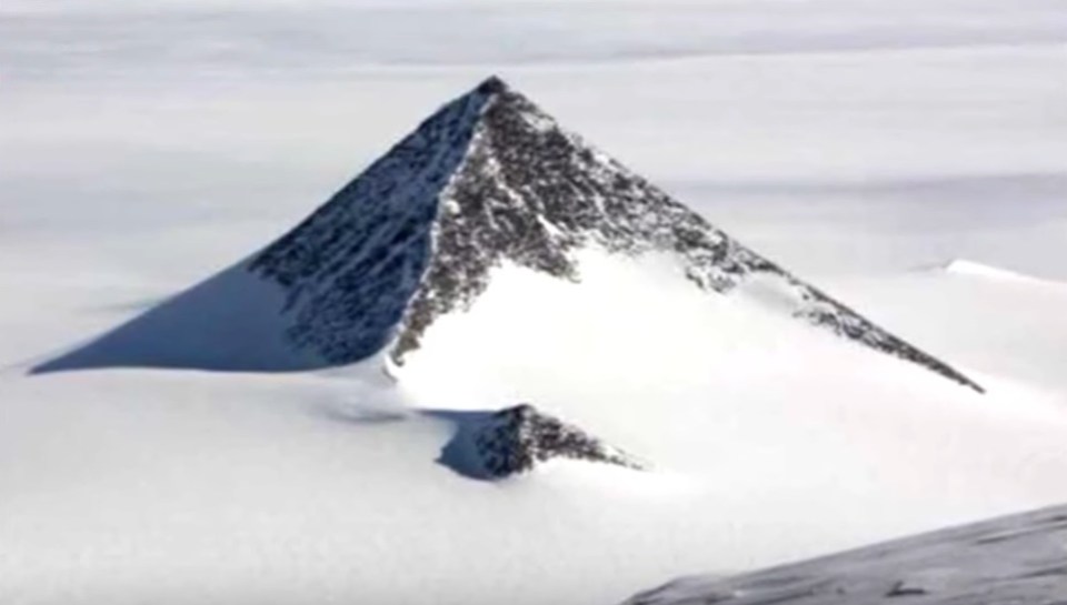 The YouTube account believes this image shows the so-called pyramid from the ground