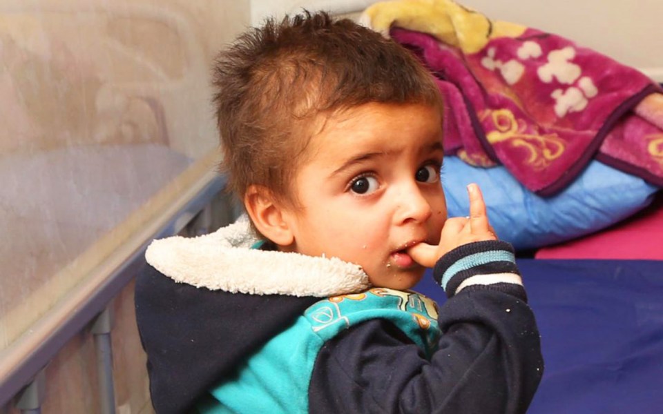 Little Ali was subjected to cruel assaults from ISIS fighters in the city of Mosul. The eighteen-month-old had clumps of hair pulled from his head, his mum has said