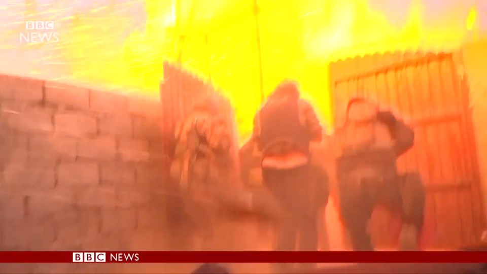A massive bomb goes off next to the soldiers without warning