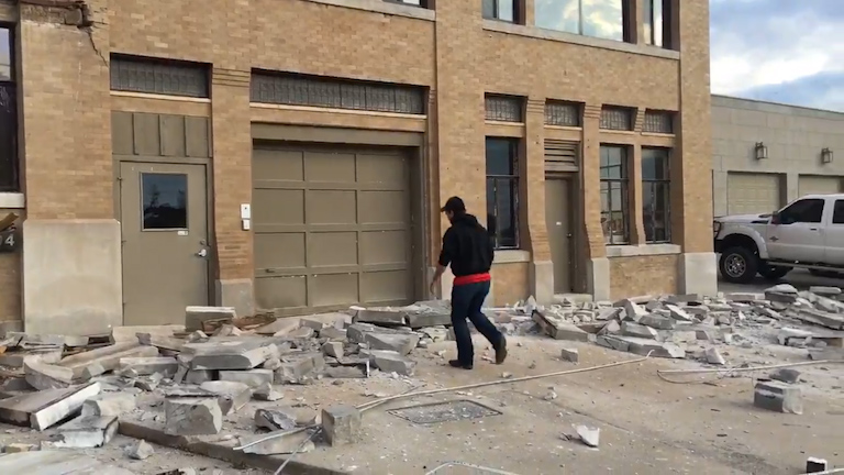 Buildings rocked by 5.0 tremors as they shake in Oklahoma earthquake.