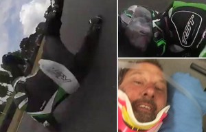 Terrifying footage shows what it feels like to crash a motorbike at 110MPH at Brands Hatch