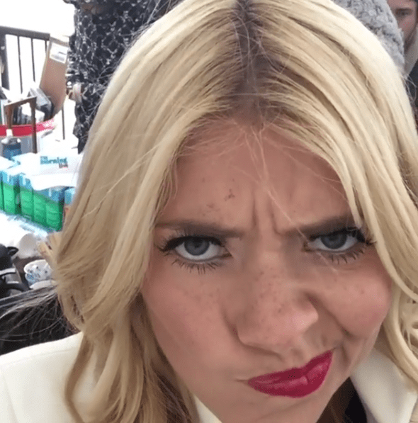 Holly Willoughby looked less than impressed in a video posted to her Instagram page 