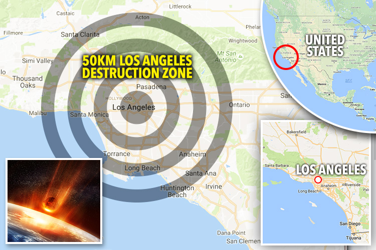 Anyone living with 50km of the impact zone would be annihilated 