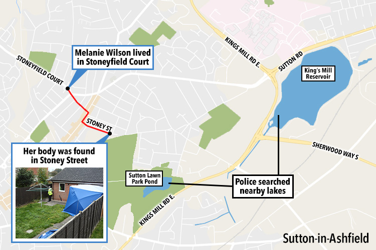 Melanie was found in the back garden of a property close to her home 