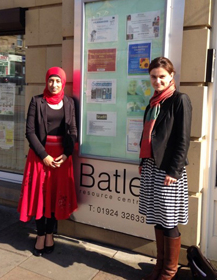Cox with her assistant Fazila Aswat