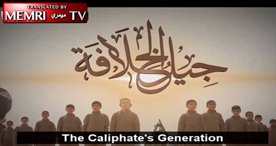 A screen grab from an ISIS propaganda video showing the so called Cubs of Caliphate who are being used as canon fodder