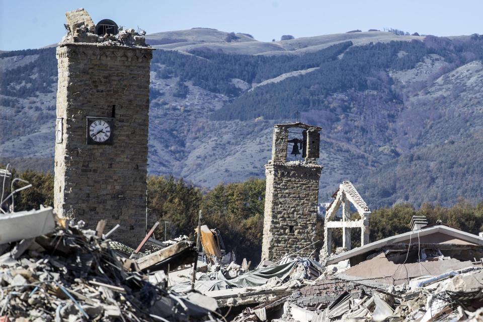 Disaster ... Amatrice quake in August left nearly 300 people dead
