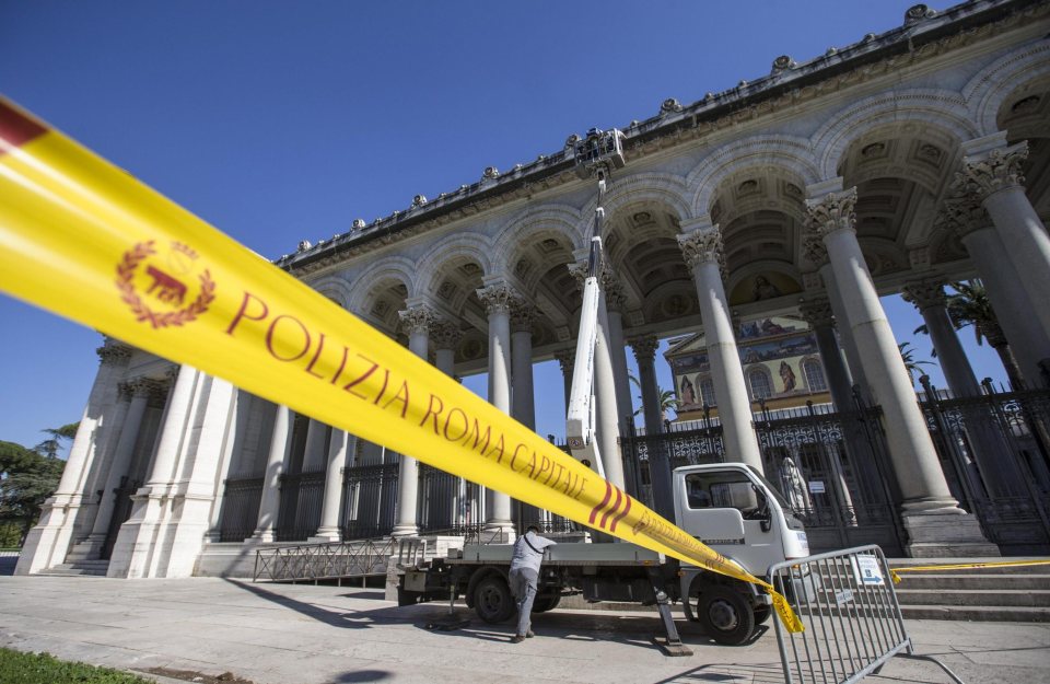 Saint Paul's Basilica in Rome was checked for earthquake damage after Sunday's quake near Visso