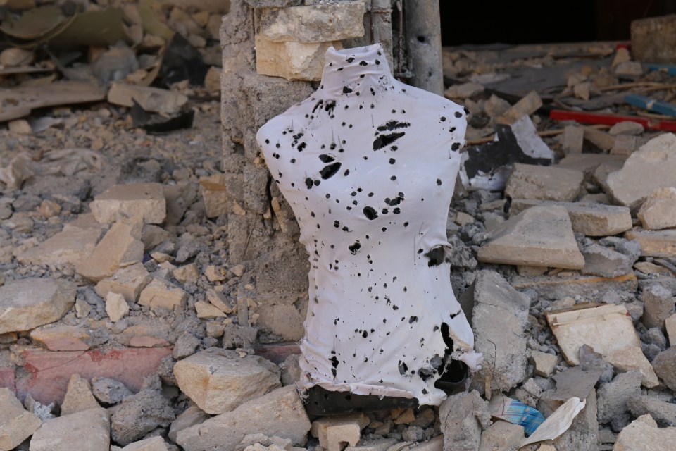Militants did their target practice in the courtyard of the town's church