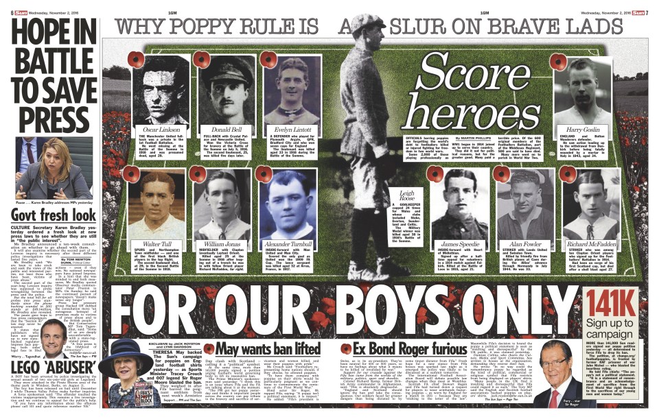 We are fighting for our lads to wear their poppies with pride