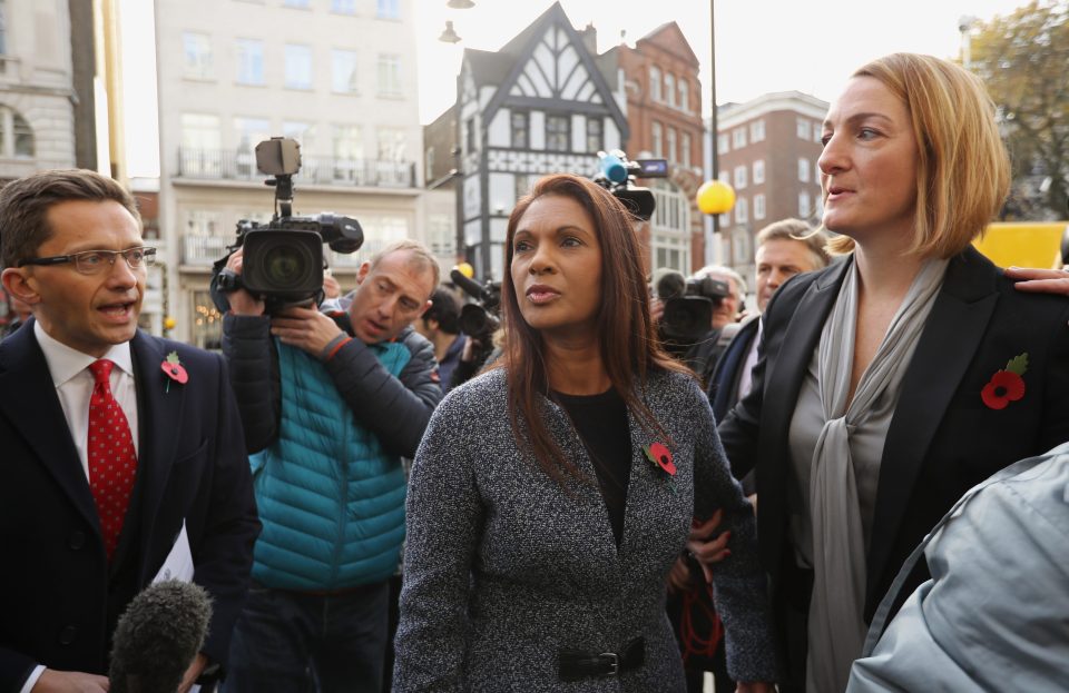 Gina Miller pictured after the High Court's decision that the Prime Minister cannot trigger Brexit without the approval of MPs