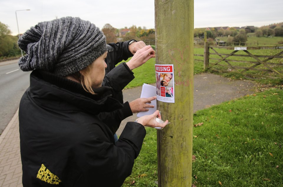 Desperate locals helped in the search, putting up missing person's flyers around the area