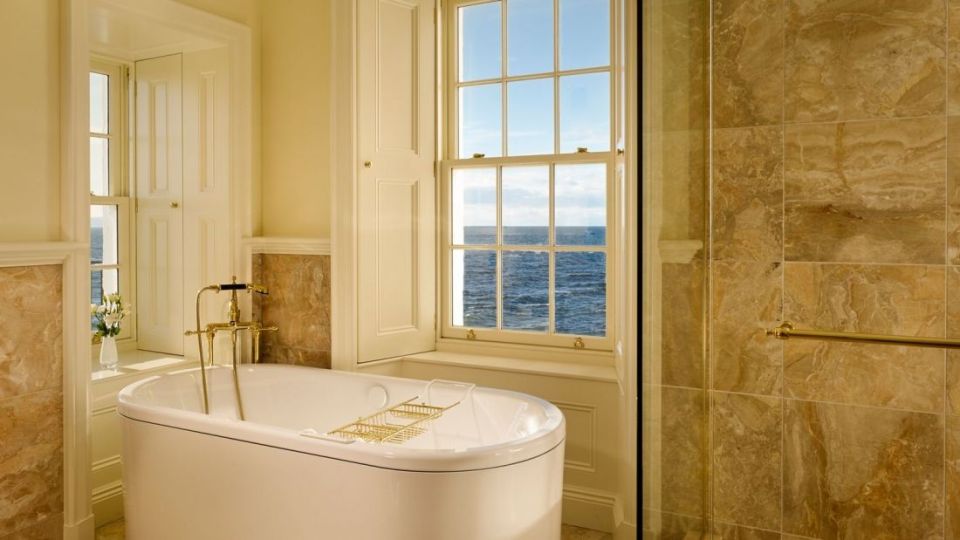 Inside the luxury bathroom with a view
