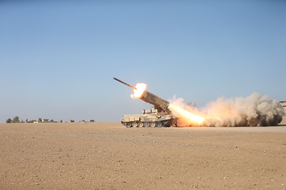 Iraqi forces have been using rockets in their assault on they way to Mosul