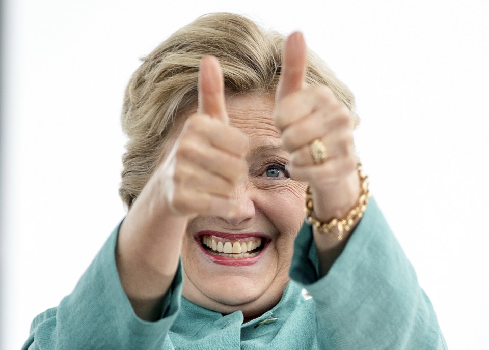 Clinton today in Florida as she rallies support