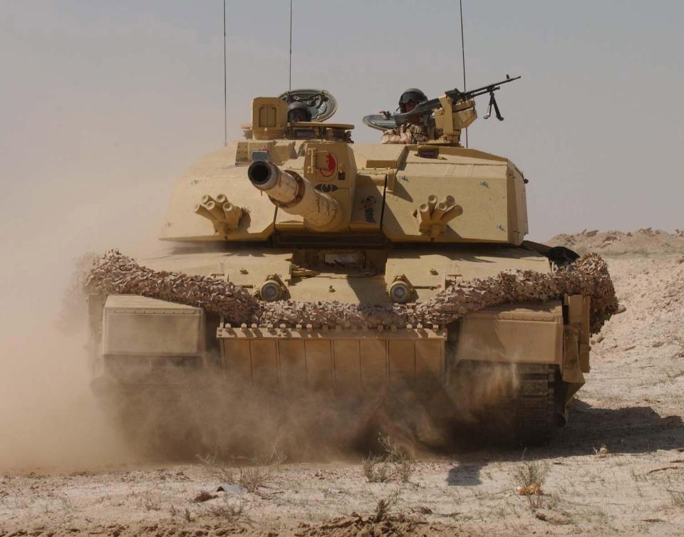 Putin's deadliest tank is believed to be lighter, faster and lower than British Challenger II tank pictured here