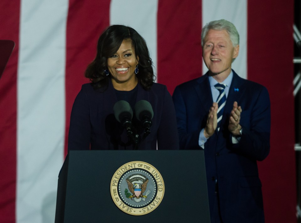 Michelle Obama, Bill Clinton, Chelsea Clinton and Bruce Springsteen plead for votes for Hillary Clinton in Philadelphia