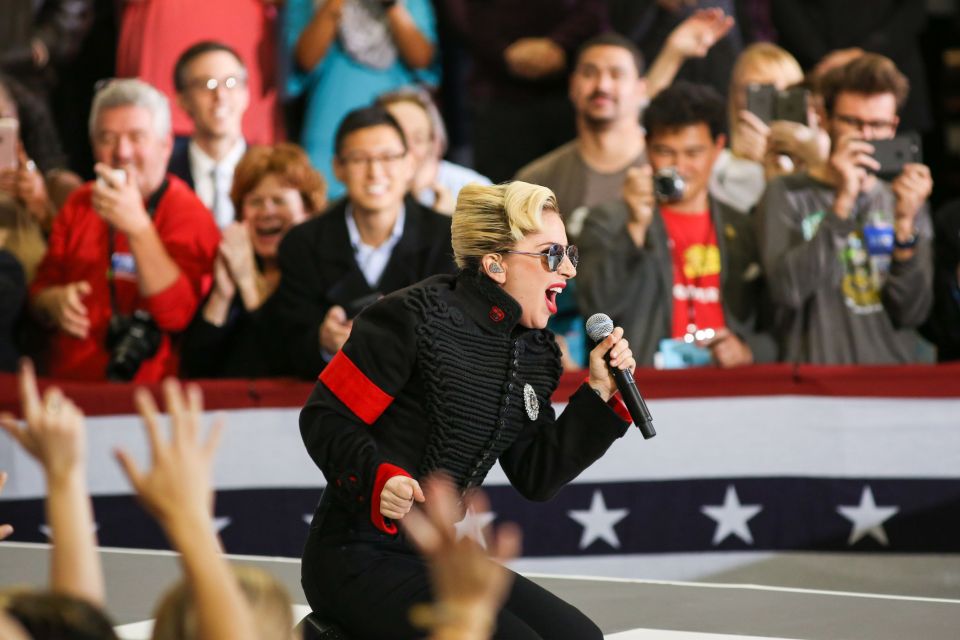 Lady Gaga performs inside the Reynolds C