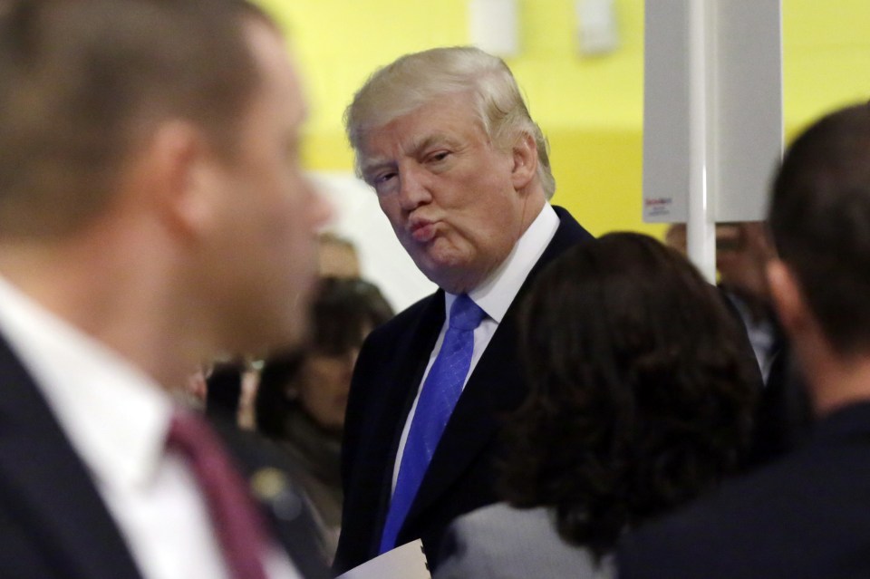 Republican presidential candidate Donald Trump casts his ballot this afternoon