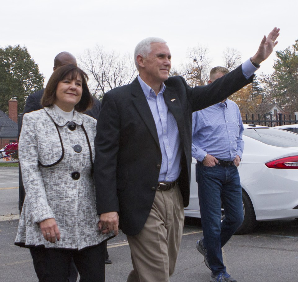 Donald Trump's running mate Mike Pence casts his vote
