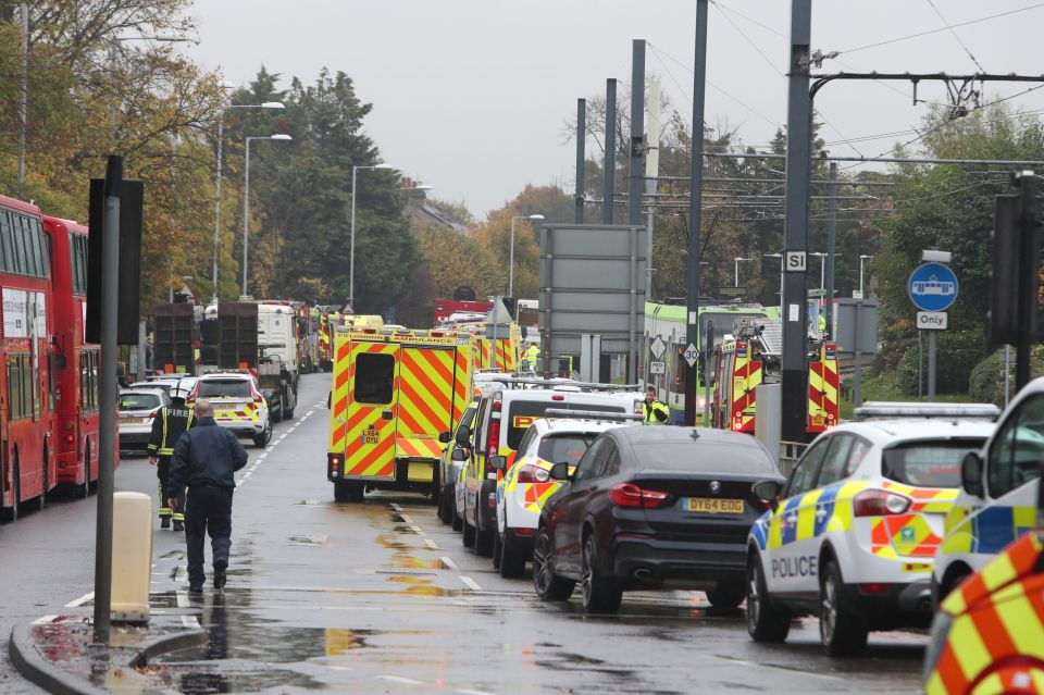 Emergency services at the scene in Croydon